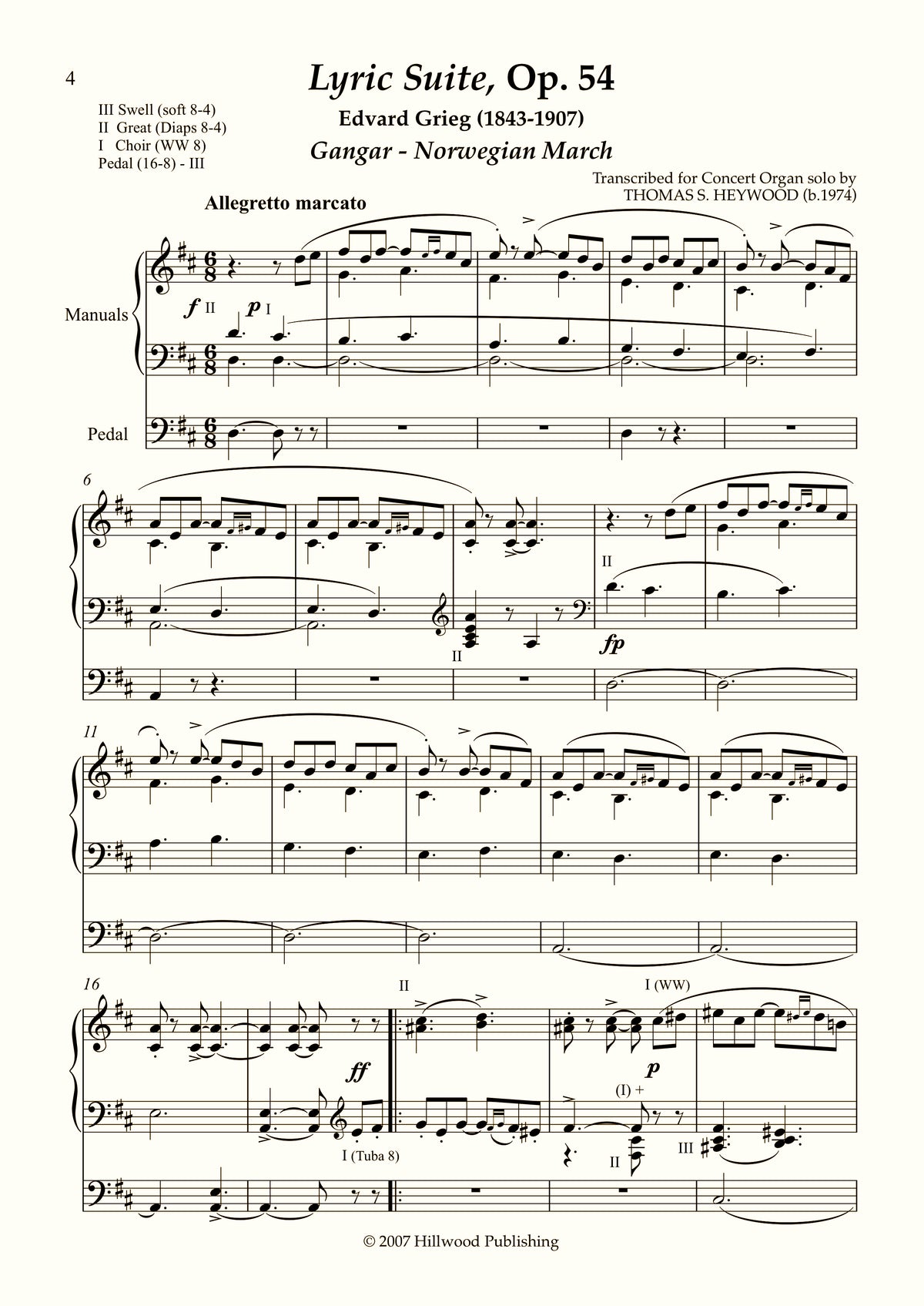 Grieg/Heywood - Norwegian March from the Lyric Suite, Op. 54 (Score)