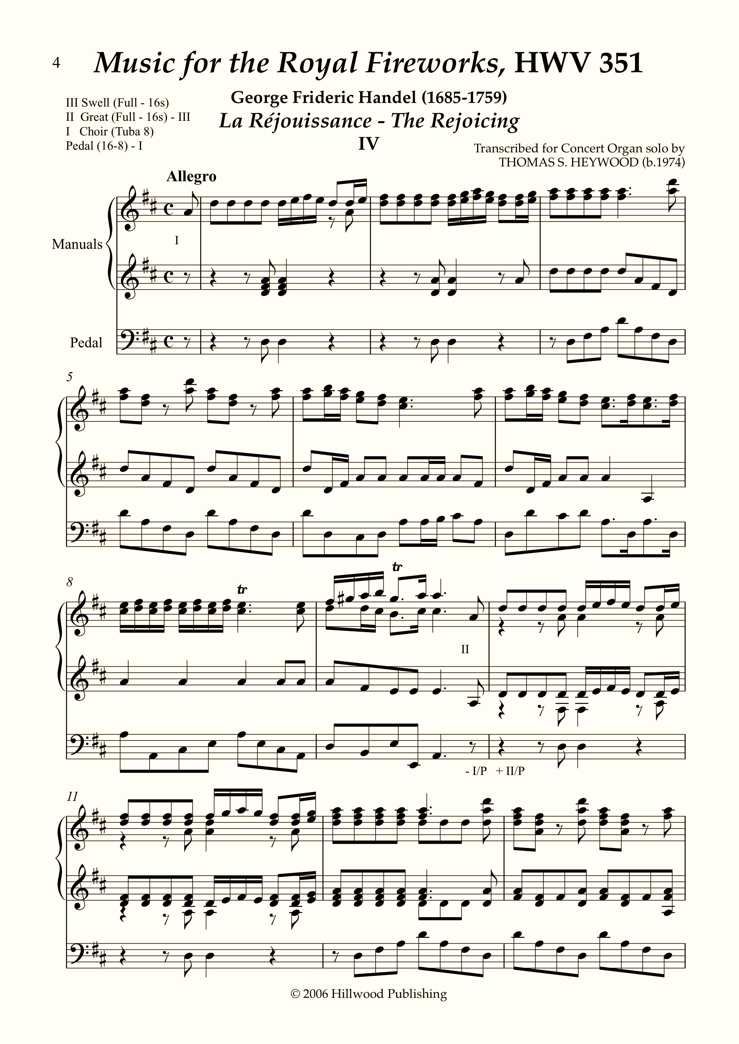 Handel/Heywood - The Rejoicing from Music for the Royal Fireworks