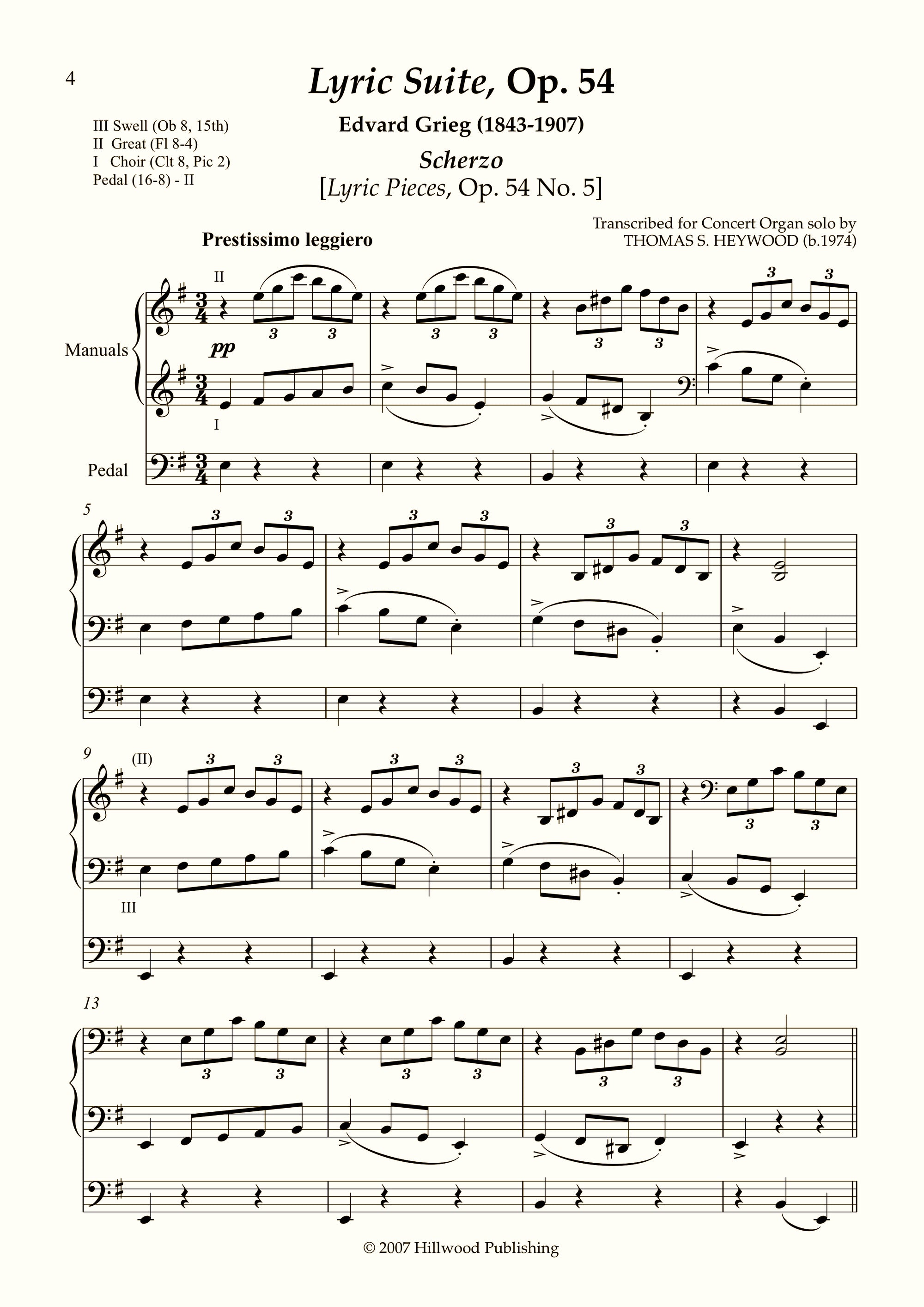 Grieg/Heywood - Scherzo from the Lyric Suite, Op. 54 (Score)