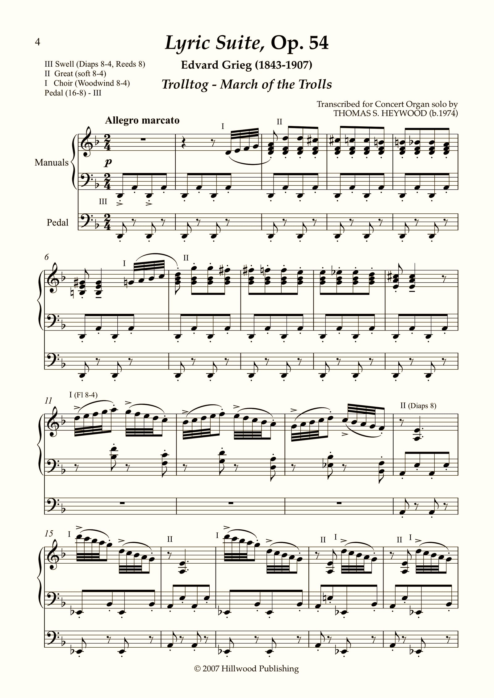 Grieg/Heywood - March of the Trolls from the Lyric Suite, Op. 54 (Score)