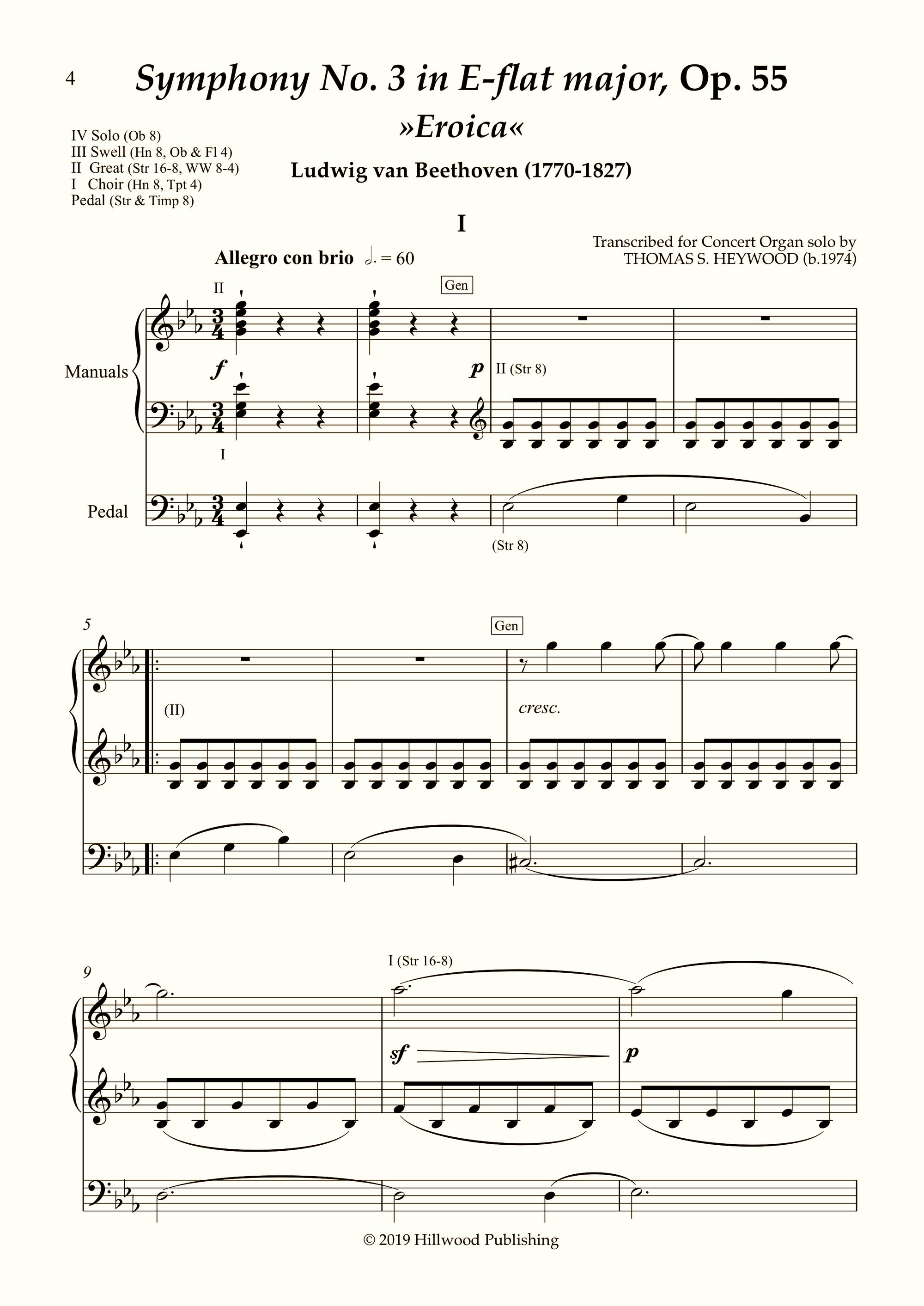 Beethoven/Heywood - Symphony No. 3 in E-flat major, Op. 55 - ‘Eroica’ (Score)