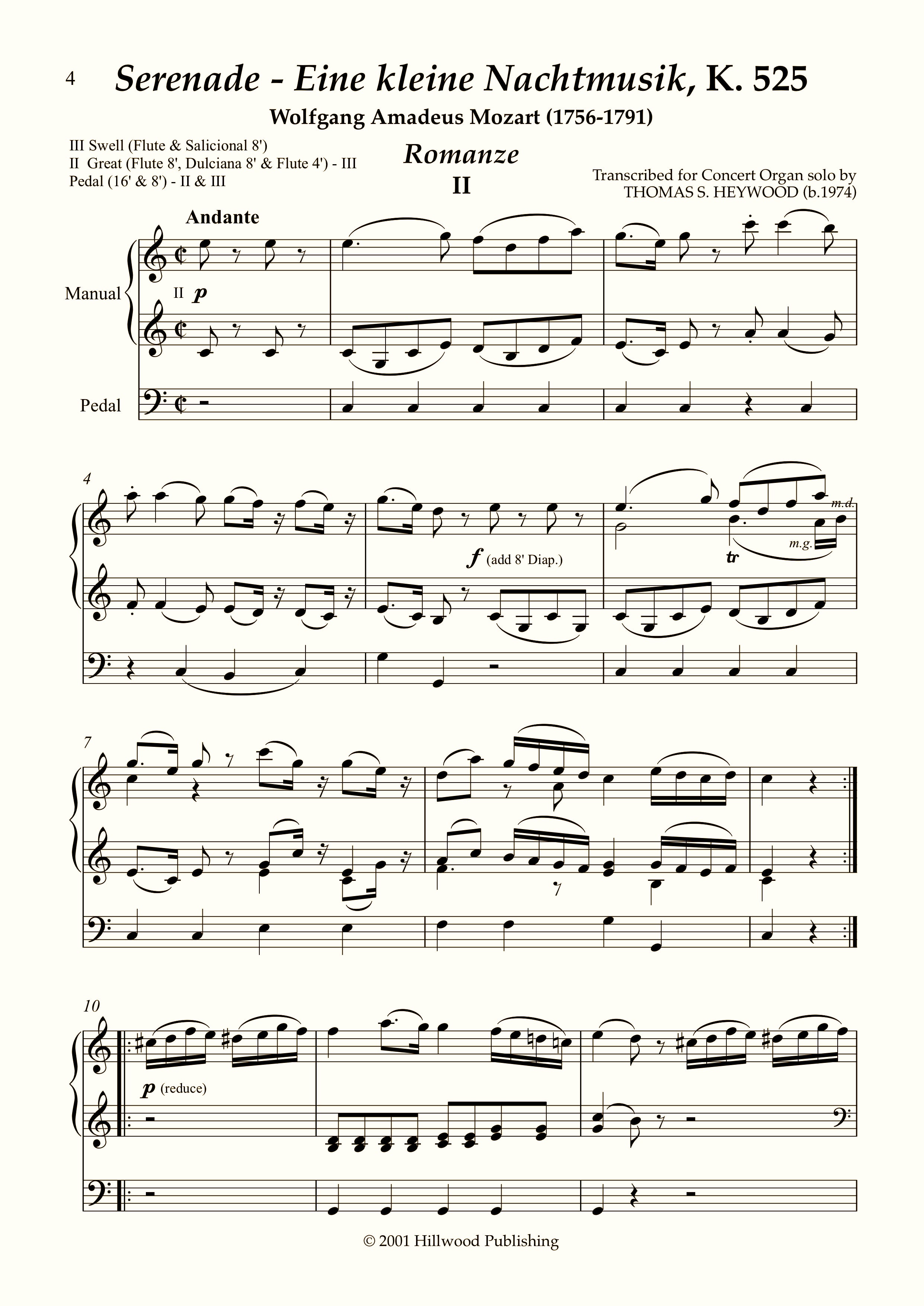 洋楽 Gesammelte Werke M.A. Mozart VII Mozart/Heywood - Romanze from Eine kleine Nachtmusik, K. 525