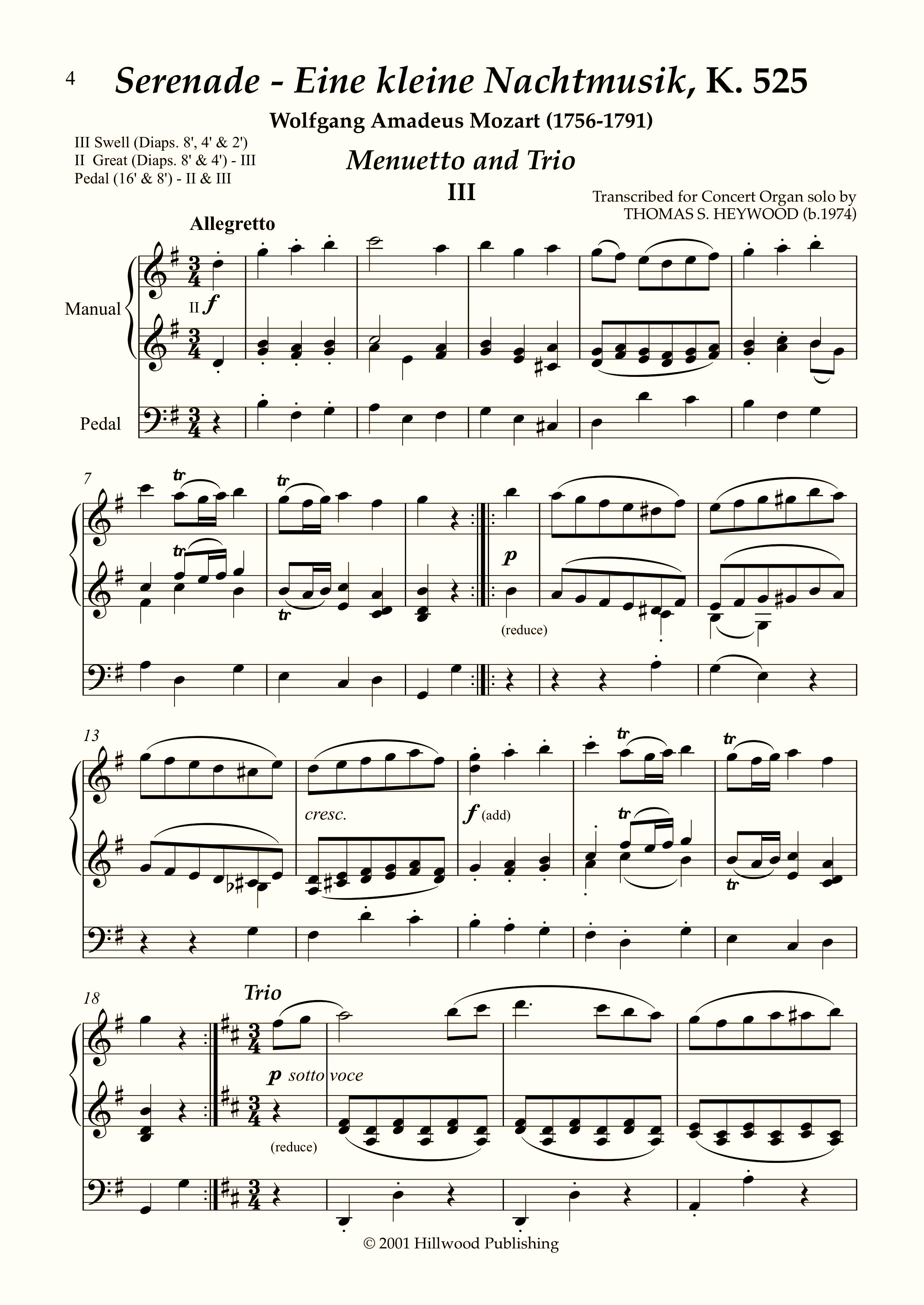 Mozart/Heywood - Menuetto from Eine kleine Nachtmusik, K. 525