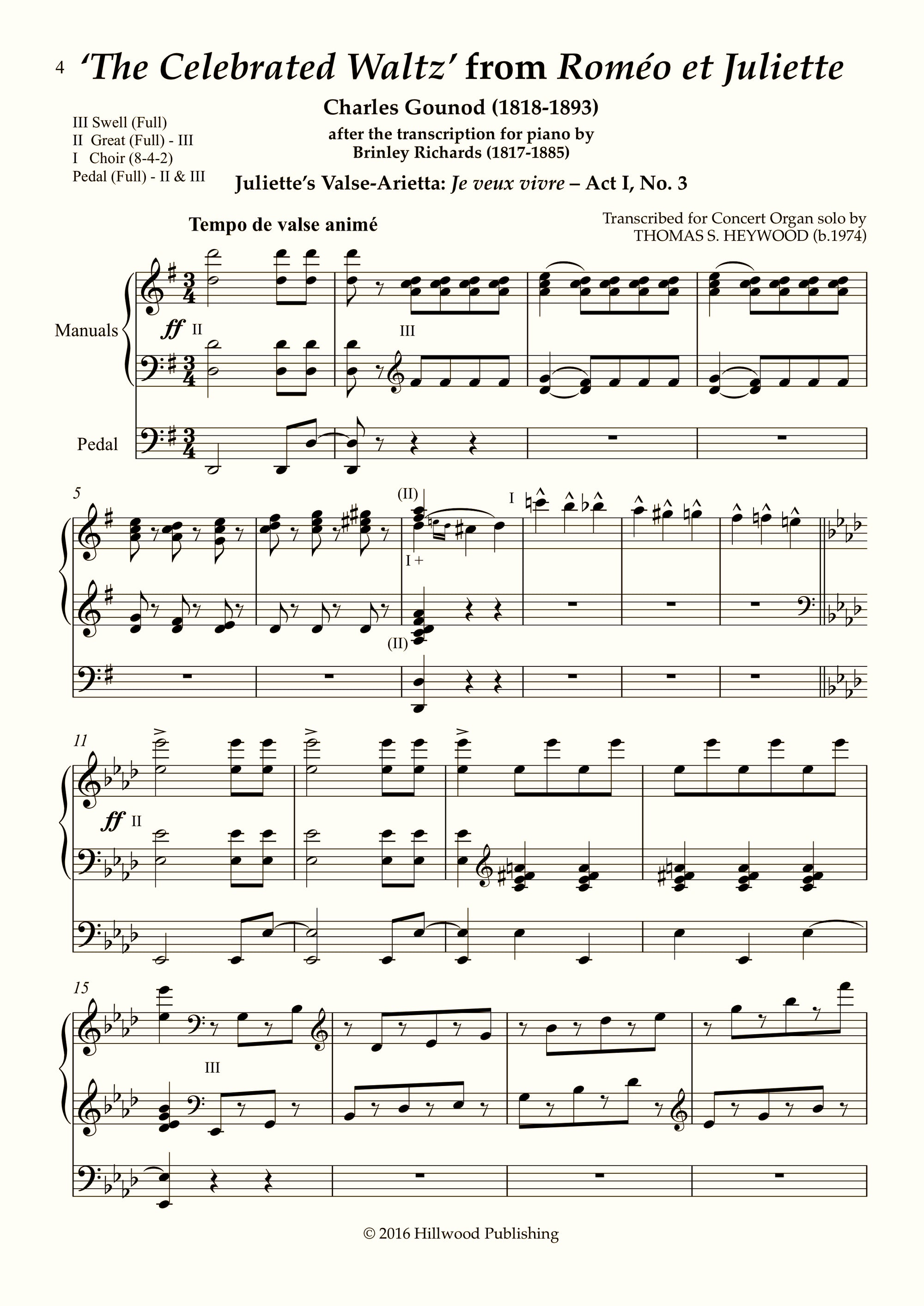 Gounod/Heywood - 'The Celebrated Waltz' from Roméo et Juliette (Score)