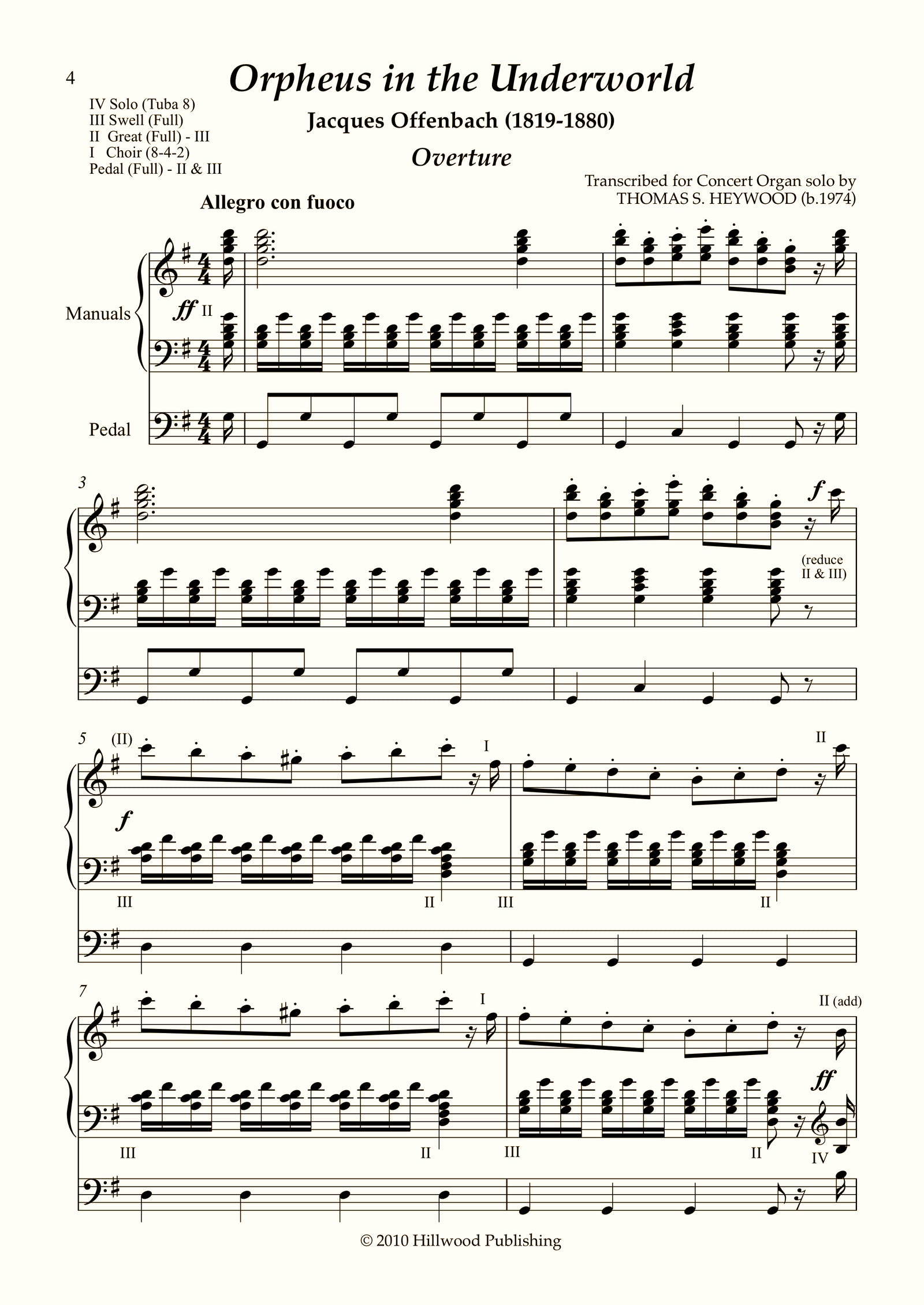 Offenbach/Heywood - Overture to Orpheus in the Underworld (Score)