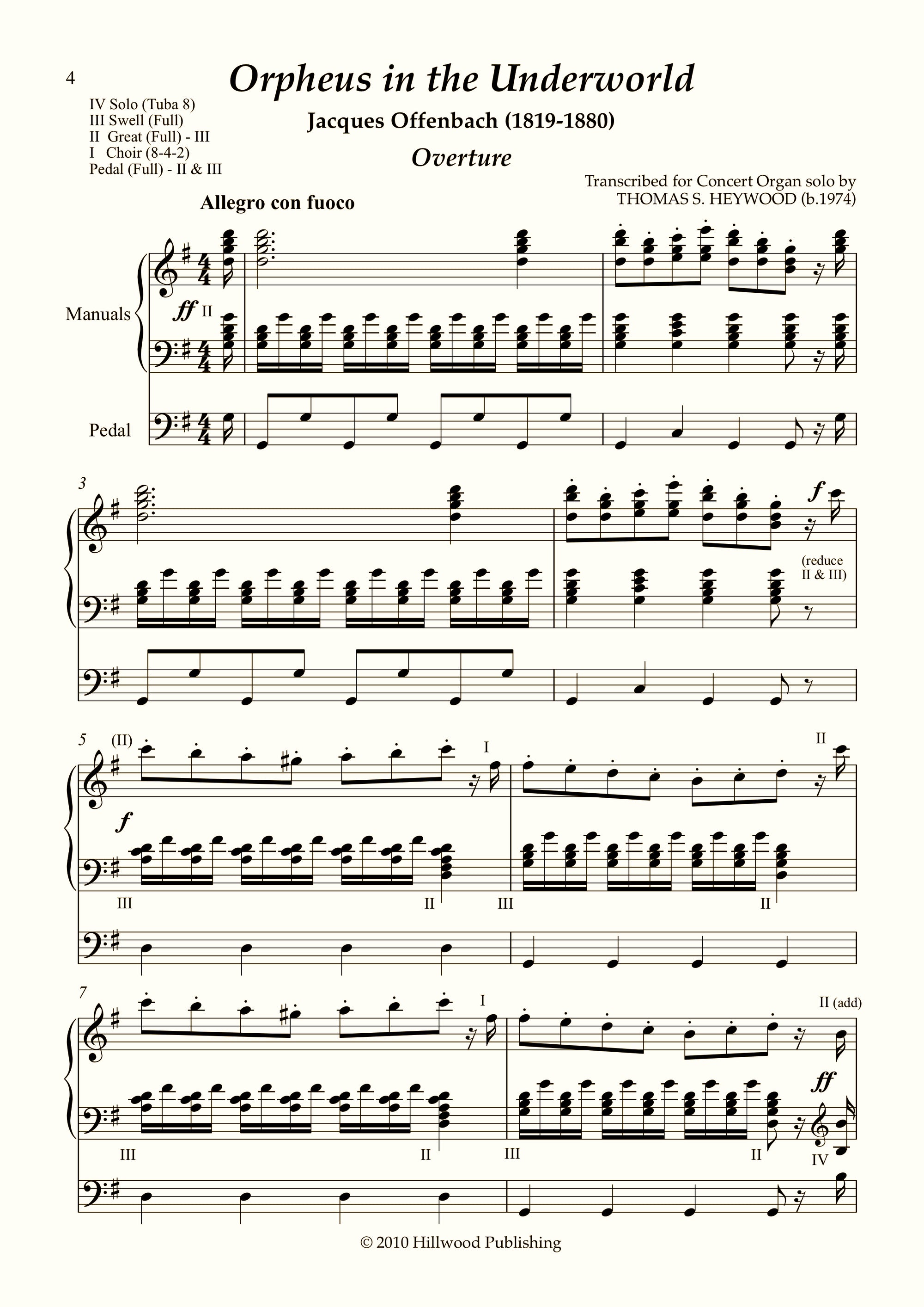 Offenbach/Heywood - Overture to Orpheus in the Underworld (Score)